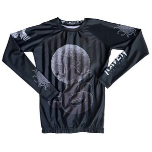 Raven Fightwear Medusa Rash Guard Medium BJJ MMA Long Sleeve Compression Shirt